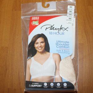 Playtex Bra 38 C Natural Beige 4-Way Support Wire and Tag Free 4693 Back Hook